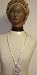 Hand Crocheted Gold Metallic Gimp Large Snood Trimmed with Black Beads for Women Offe...