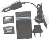 Nextop-2 Packs Pentax D-LI78 Brand New 900mAh COMPATIBLE Battery + 1 Compatible Wall & Car Charger (FREE European Adaptor) for Pentax Optio M50, Pentax Optio M60,Pentax Optio V20,Pentax Optio W60