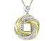 Diamond Circle Pendant in Yellow and White Gold with Chain