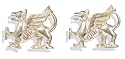 Solid Silver Welsh Dragon Cufflinks.