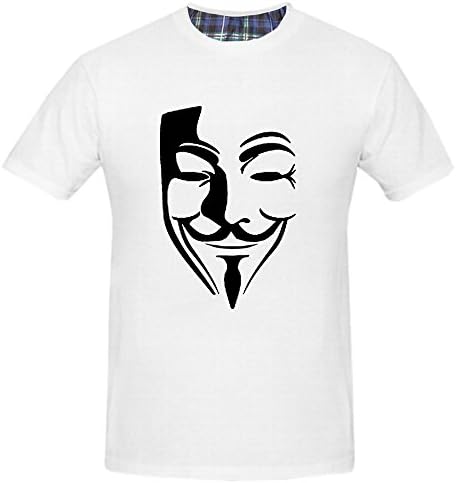 Sayings Men's Guy Fawkes V for Vendetta Mask Shirts (M White)