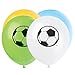 Bold Multicolor 3D Soccer Latex Balloons - 12