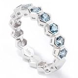 14K White or Yellow Gold Gemstone Choice Hexagon Ring