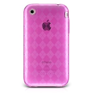 Pink Diamond Argyle Crystal Candy TPU Skin for Apple Iphone 3g 3gs Cell Phone