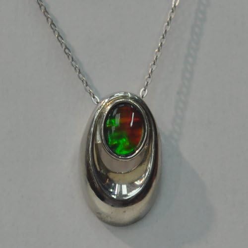 sterling-silver AND AMMOLITE PENDANT WITH 18" sterling-silver CHAIN