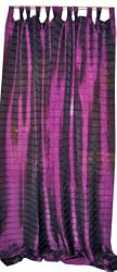 2 BLUE GOLDS BEAD SILK SARI PANEL DRAPES CURTAINS 96