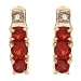 Earrings With 0.50ctw Precious Stones - Genuine Garnets and Topazes Beautifully Designed in Yellow Gold Length 11mm