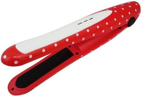 Cordless Straightening Hair Iron Candy - Red Color with White Polka Dots - Compact Portable Styling Iron
