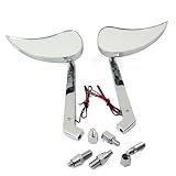 Led Light Lamp Turn Signal Sickle Mirror For Motorcycle 8mm 10mm Clockwise Thread