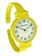 Yellow Round Large Face Over Wrist Bangle Watch