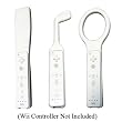 Sports Pack Attachments for Nintendo Wii Console ~ Includes Tennis Racquet, Golf Club & Baseball Bat