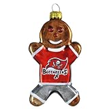 NFL Tampa Bay Buccaneers Blown Glass Gingerbread Man Ornament