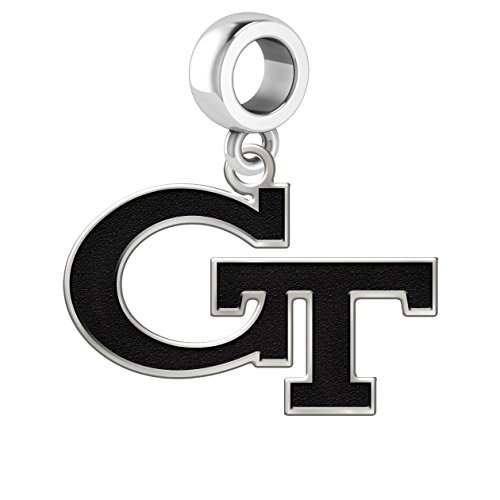 Georgia Tech Yellow Jackets Logo Dangle Charm Fits All European Style Charm Bracelets.