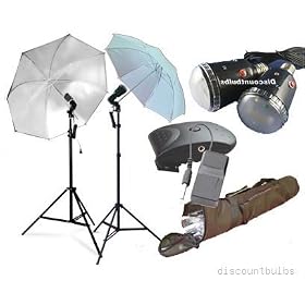 CowboyStudio 2 Flash Strobe Studio Lighting Kit with Stands, Umbrella, Wireless Trigger, Receiver and Carrying Case