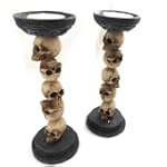 Paire de chandeliers "T�te de Mort"