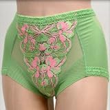 Venus Lite Green Sheer Floral Short Shaper #3273 sz S M