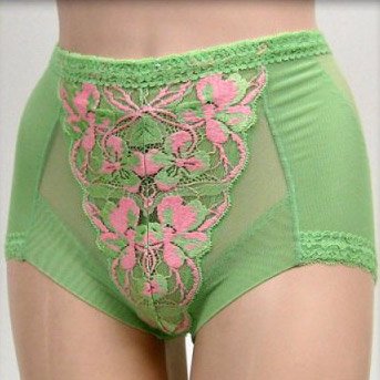 Venus Lite Green Sheer Floral Short Shaper #3273 sz S M
