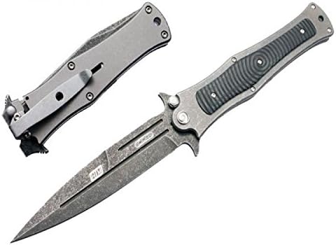 HTM Knives Madd Maxx 4 Knife Titanium w/Carbon Fiber Acid Wash Finish Assisted Opening