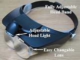 4 Lens Bino HEAD MAGNIFIER Magnifying Light Loupes