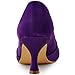 ELEGANTPARK Women Pumps Mid Heel Closed Toe Brooch Ruched Satin Evening Prom Wedding Shoes