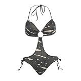 Monokini Swimsuit Bandeau Reptile Print