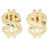 14K YG Earrings $ Dollar Sign Money