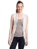Minnie Rose Womens Fringe Vest Sweater