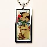 Retro-a-go-go 'PUPPY LOVE' CUTESY TABLET NECKLACE