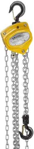 OZ Lifting Hand Chain Hoist, Overload Protection, Hook Mount, 1 Ton Capacity, 10' Lift, 12-1/2" Headroom, 1-3/32" Hook Opening