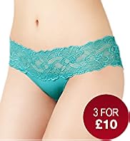 Low Rise Floral Lace Bandeau Brazilian Knickers