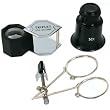 3 3.3x 10x Jeweler Loupe Eyeglass Magnifier Stamp Tools