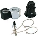 3 3.3x 10x Jeweler Loupe Eyeglass Magnifier Stamp Tools