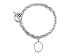 Sterling Silver Oval Charm Locket Toggle Bracelet image 1