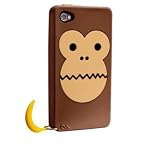 Case-Mate iPhone 4 CREATURES: Bubbles Monkey Case, Brown クリーチャーズ バブルス モンキー&バナナ シリコン ケース, ブラウン CM016353