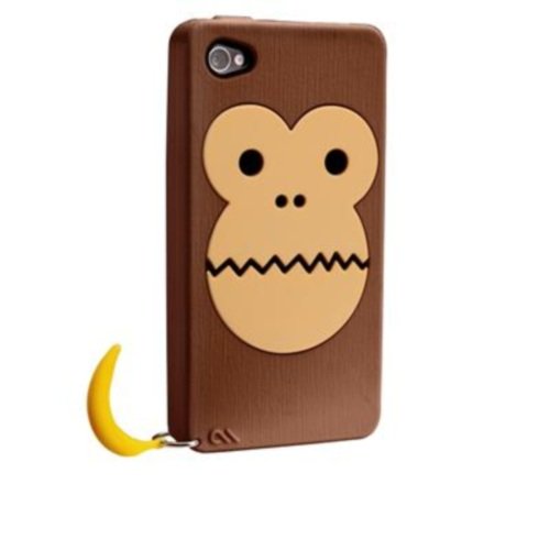 Case-Mate iPhone 4S / 4 CREATURES: Bubbles Monkey Case, Brown クリーチャーズ バブルス モンキー&バナナ シリコン ケース, ブラウン CM016353
