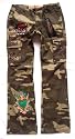 New Ed Hardy Love Kills Slowly Women's Rhinestone Cargo Pants~Camo in Color