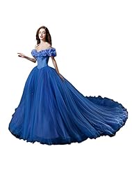  Off the Shoulder Lace-Up  Ball Gown  Dress with a Court Train 