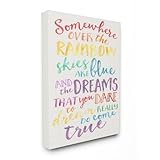 The Kids Room by Stupell "Somewhere Over The Rainbow Watercolors Oversized Stretched" Canvas Wall Ar
