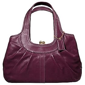 AUTHENTIC COACH ERGO LEATHER PLEATED KISSLOCK FRAME SATCHEL 12248 (Magenta)