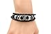 WILD-WIND (TM Christmas Mysterious X Multi Braided Silver Tone Plate Adjustable Leather Bracelet