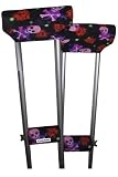 Crutcheze Hearts and Skulls Underarm Crutch Pad and Hand Grip Covers with Comfortable Padding Washable Designer Fashion Orthopedic Products Accessories