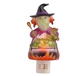 Witch with Caldron and Frog Night Light Midwest
