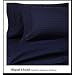 Royal Hotel's 1200 Thread Count 4pc King Size Bed Sheet Set 100% Egyptian Cotton, Sateen Stripe, Deep Pocket, 1200 TC, Stripe Navy Blue