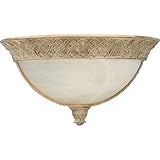 IMAGE OF Progress Lighting P7210-42 1-Light Sconce with Antique Alabaster Glass Bowl, Twisted Rope and Pineapple Patterned Details, Seabrook