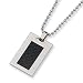 Black Carbon Fiber and Stainless Steel Dog Tag with 24