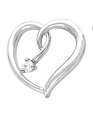 Platinum Diamond Heart Pendant/Slide - 0.07 Ct. -- LIFETIME WARRANTY
