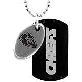Team Titanium Kansas City Chiefs 2 Piece Logo Steel & Black Dog Tag