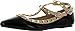 Wild Diva Women's Fashion Pippa Studs Pointy T Bar Flats Shoes
