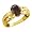 1.20 Ct Oval Brown Smoky Quartz Gold Plated Sterling Silver Ring