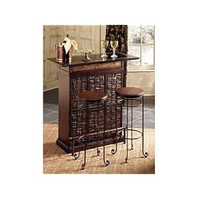 Powell Company 965-4532 Carmel Dark Mahogany Bar Set 3-pc. by Powell Company